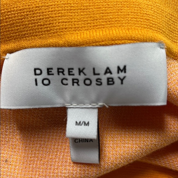 DEREK LAM 10 CROSBY "Aurelia" Waist Tie Open Back Stripe Button Knit Midi SZ M - Picture 5 of 16